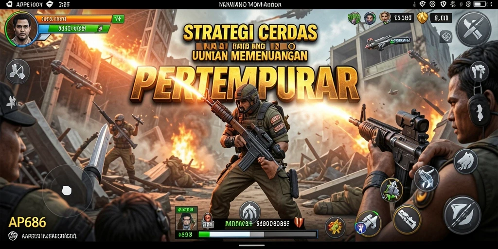 Tampilan menarik dari gameplay strategi dalam AP686.