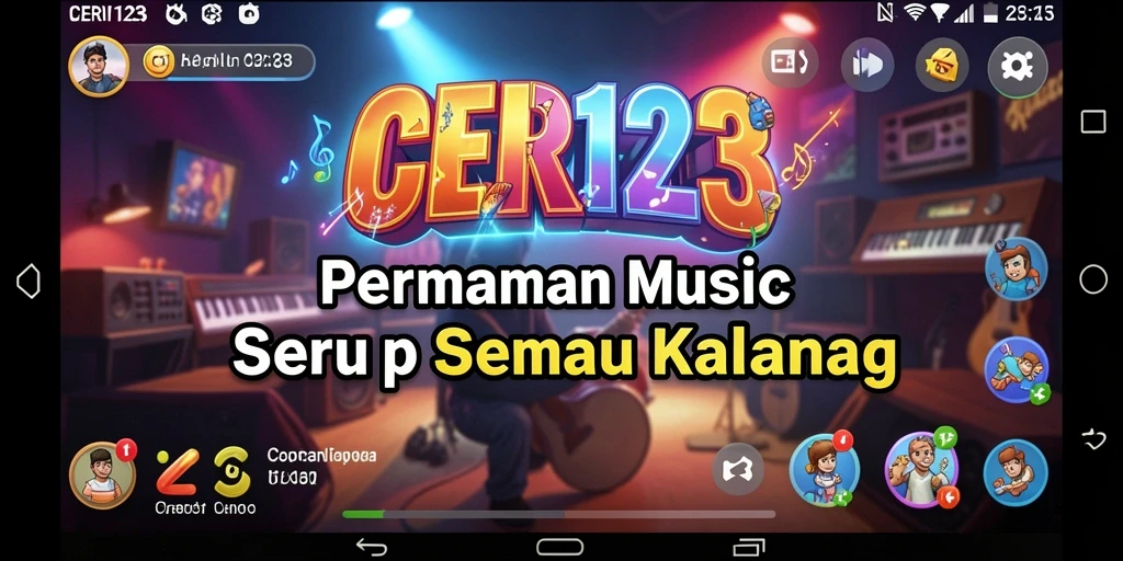 Tampilan gameplay CERI123 yang menarik dan interaktif dalam permainan Musik.