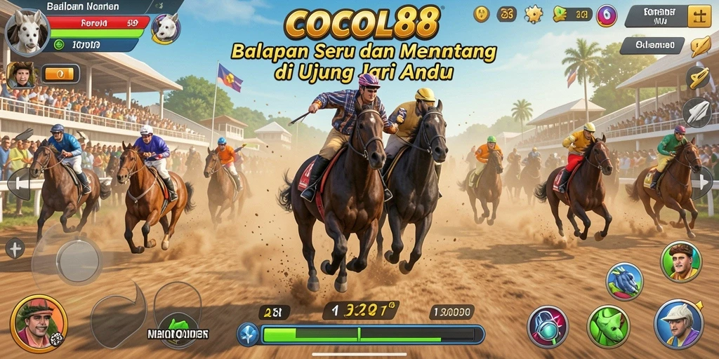 Tangkapan layar COCOL88 yang menunjukkan aksi balapan mendebarkan.