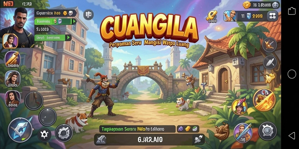 Tampilan seru gameplay CUANGILA yang penuh warna.