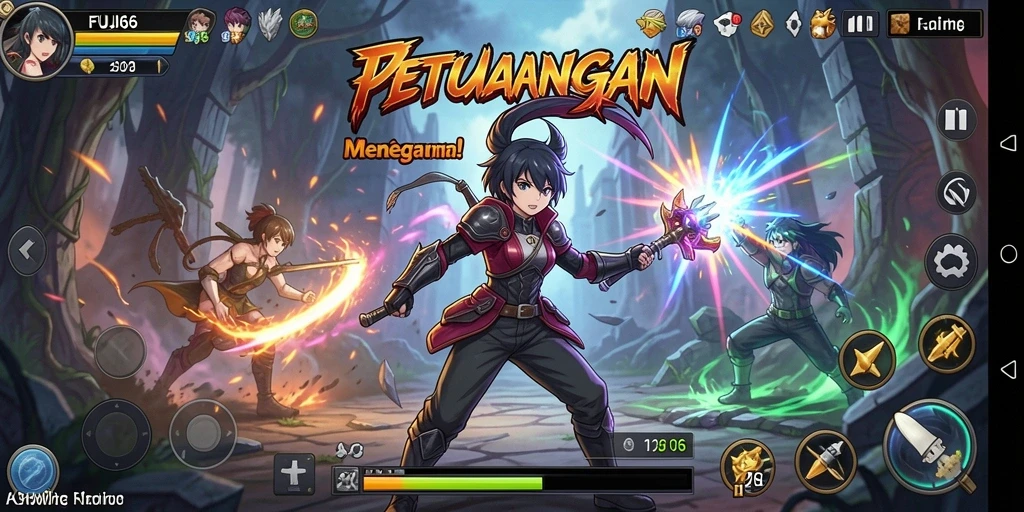 Tampilan gameplay FUJI66 yang seru dan penuh warna.