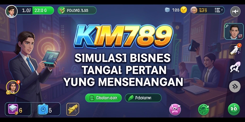 Screenshot gameplay KM789 menunjukkan pengalaman simulasi bisnis yang mendebarkan.
