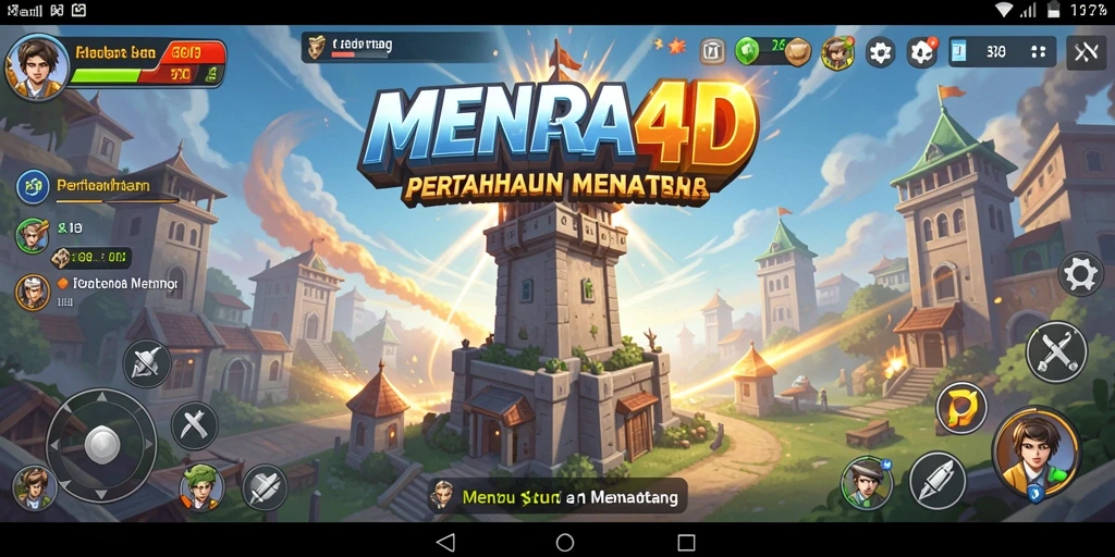 Gameplay <strong>MENARA4D</strong> yang menegangkan dalam genre Tower Defense.