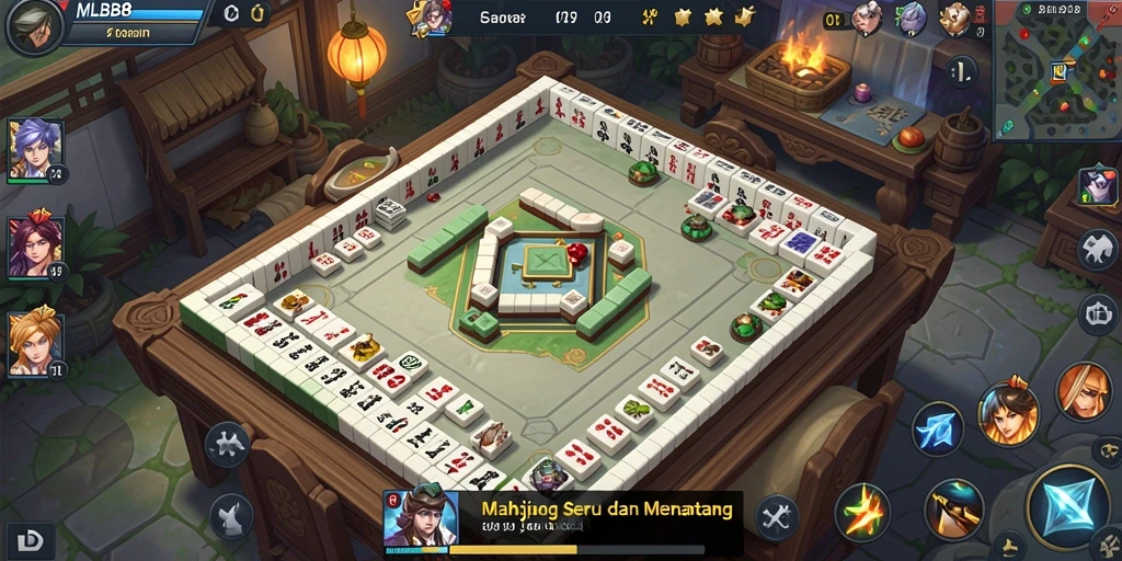 Tampilan gameplay seru dalam permainan Mahjong MLBB8.