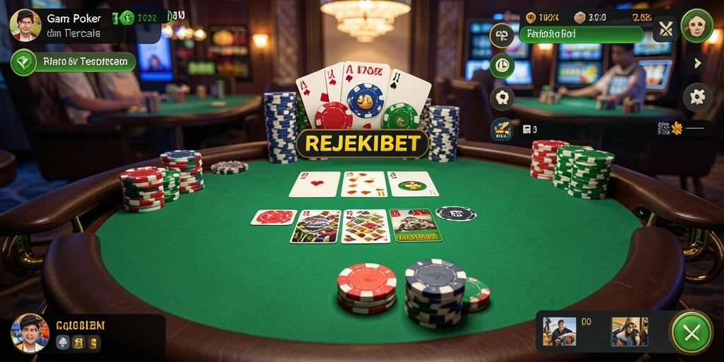 Gameplay seru poker di REJEKIBET yang menegangkan.