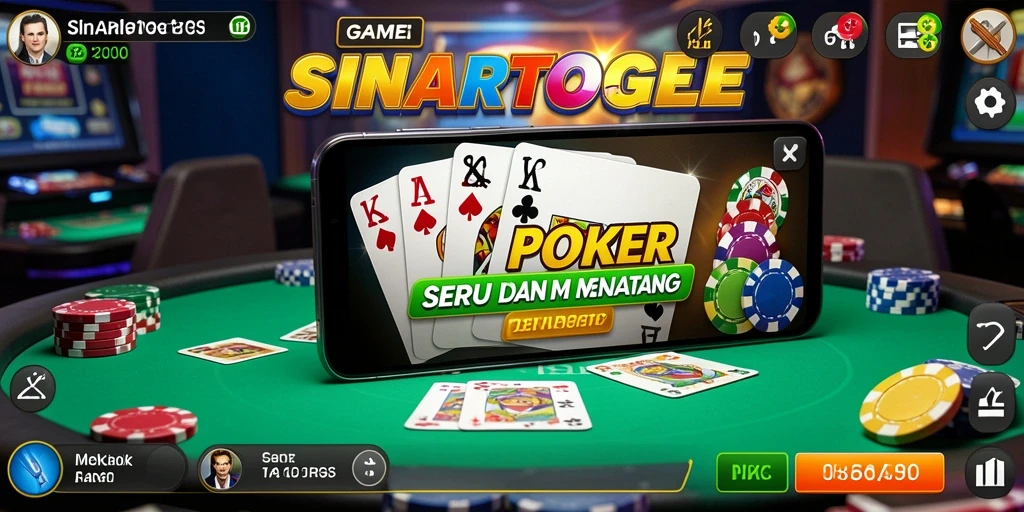 Tampilan gameplay SINARTOGEL dengan suasana Poker yang nyata.