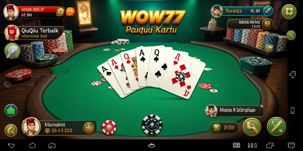 Tampilan gameplay QiuQiu yang menegangkan di WOW77.